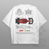 Cars and Clo - Oversized White - F1 Livery 2023 Blueprint T-Shirt