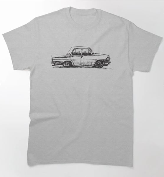 Image of Gray T-Shirt Hand Drawn design EH Holden Premier 