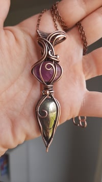 Image 2 of Amethyst & Pyrite statement pendant 