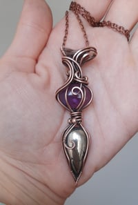 Image 1 of Amethyst & Pyrite statement pendant 
