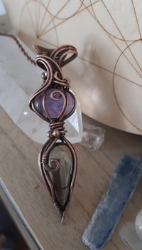 Image 4 of Amethyst & Pyrite statement pendant 