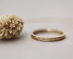 Image of 18ct Yellow gold 2mm, Latin engraved ring