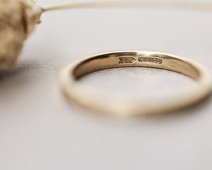 Image of 18ct Yellow gold 2mm, Latin engraved ring