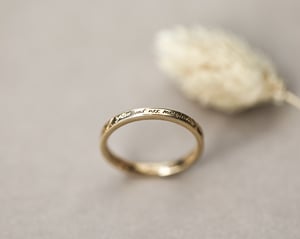 Image of 18ct Yellow gold 2mm, Latin engraved ring