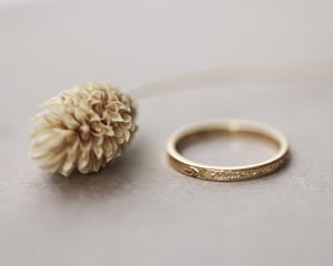 Image of 18ct Yellow gold 2mm, Latin engraved ring