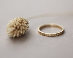 Image of 18ct Yellow gold 2mm, Latin engraved ring