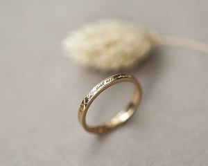 Image of 18ct Yellow gold 2mm, Latin engraved ring