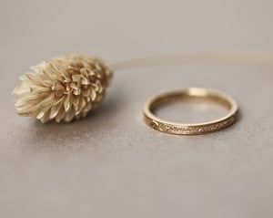 Image of 18ct Yellow gold 2mm, Latin engraved ring