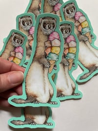 Image 1 of Ice Cream Ferret Sticker