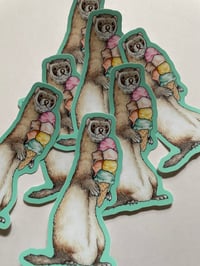 Image 2 of Ice Cream Ferret Sticker