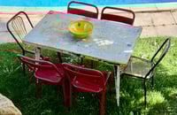 Image 5 of Grande table Tolix pieds compas