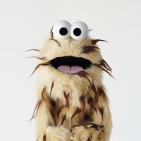 Image 1 of The MIKEY Critter Monster Puppet in Tan with Brown Spikes