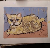 Khaleesi Linocut Cat Print 