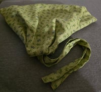Image 2 of Linen Tichel in Little Branches on Sage