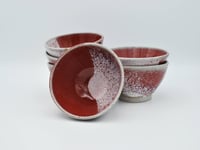Image 1 of Small Cranberry and White Speckled Prep Bowl