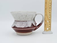 Image 5 of Angled Cranberry and White Mug 1