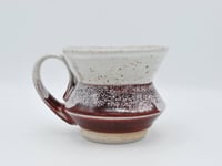 Image 1 of Angled Cranberry and White Mug 1
