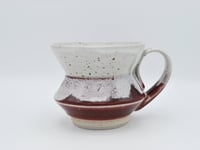 Image 2 of Angled Cranberry and White Mug 1
