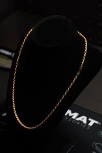 Image 1 of 18k Solid Gold Rope Necklace 