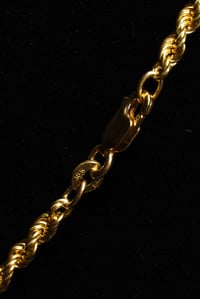 Image 2 of 18k Solid Gold Rope Necklace 