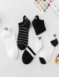 Image 1 of Mickey black and white socks