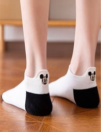 Image 2 of Mickey black and white socks
