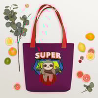 Image 2 of Soft and Strong Super Sloth Tote Bag for All Days