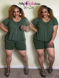 Army Green Short Set (1x-3x) 🍃