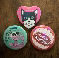 Image 2 of Large Holographic Button Pins [Multiple Designs!]