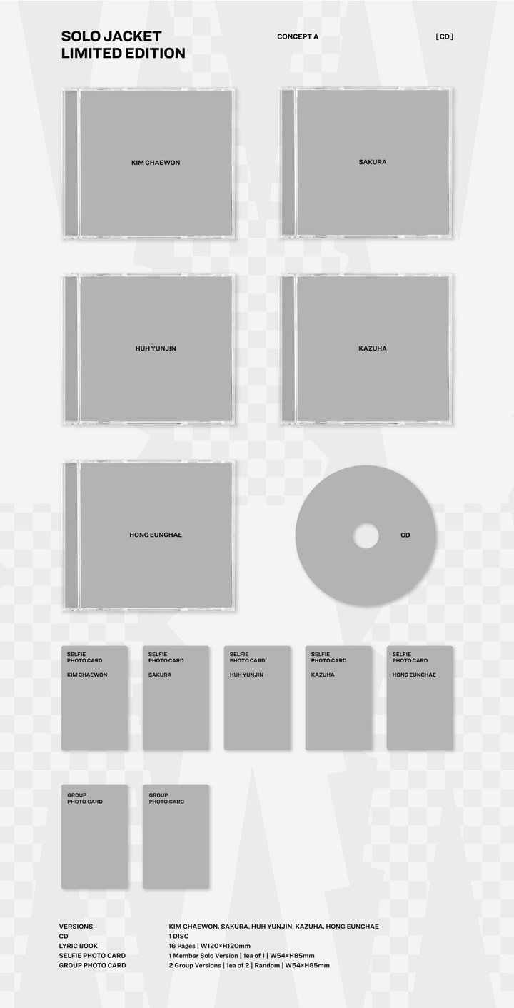 Image of [PRE-ORDER] LE SSERAFIM Japan 4th Single ‘DIFFERENT’ (Solo Jacket) + Weverse Shop POBs