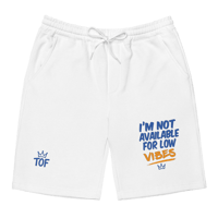 TOF Fleece Shorts – Low Vibes Not Welcome (White)