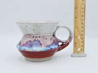 Image 5 of Angled Cranberry, White, and Blue Mug 1