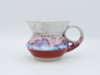 Image 2 of Angled Cranberry, White, and Blue Mug 1