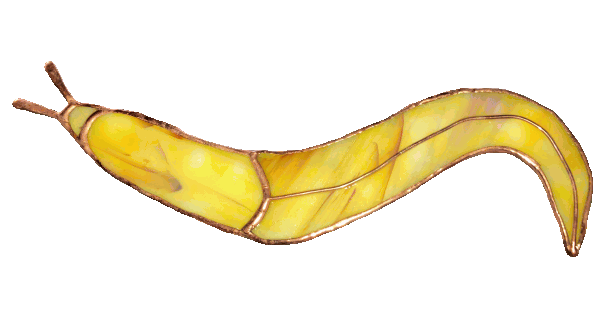 Image of Banana Slug - Lead Free Stained Glass
