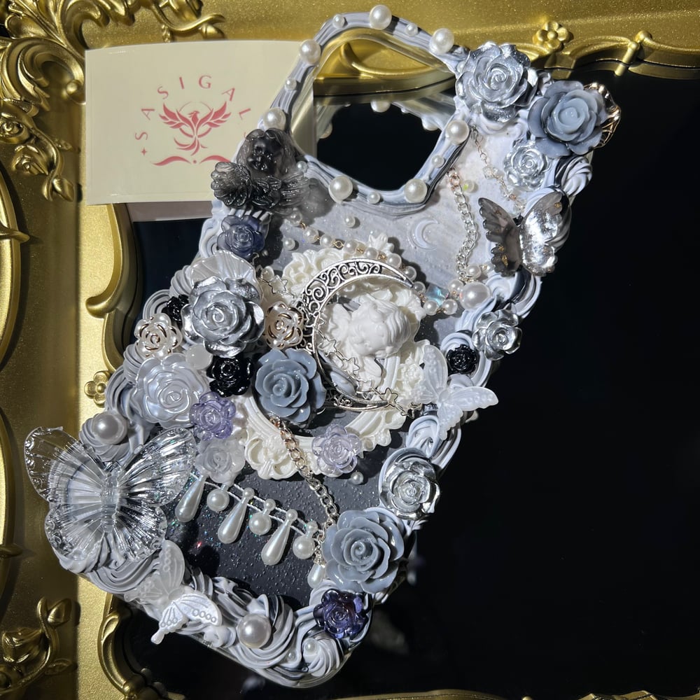 Image of Gray Moon Angel Baroque Style Decoden Phone Case For All Brand 