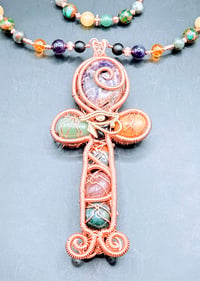 Image 4 of Custom Made Super Seven Ankh Pendant/Necklace with matching Bracelet 