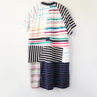 Image 5 of rainbow superstripe patchwork vneck adult XL extra large courtneycourtney tunic dress summertime