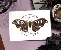 Image 1 of Crescent Moon Moth | Copper Foil 5x7 Print