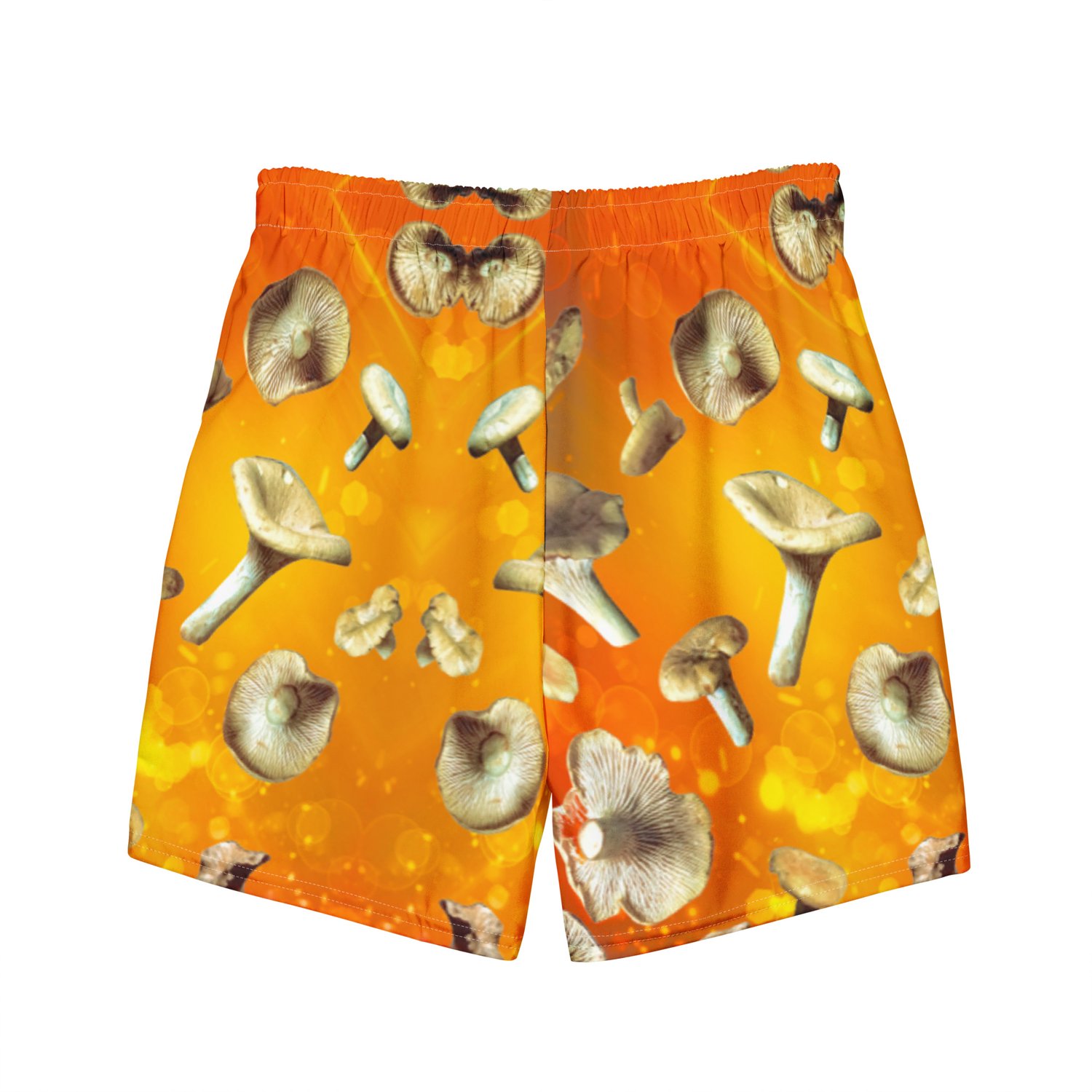 Image of Holy Shiitake there Really Chantrelles - All Over Print Eco Friendly Swim Trunks