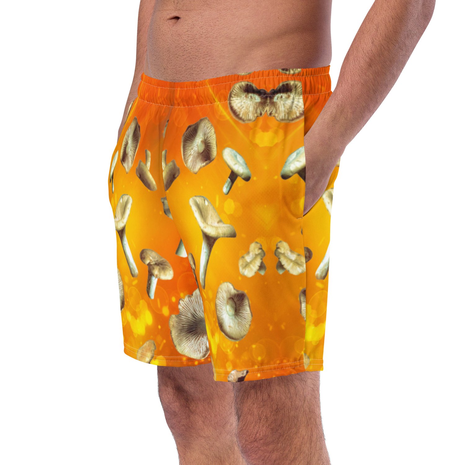Image of Holy Shiitake there Really Chantrelles - All Over Print Eco Friendly Swim Trunks
