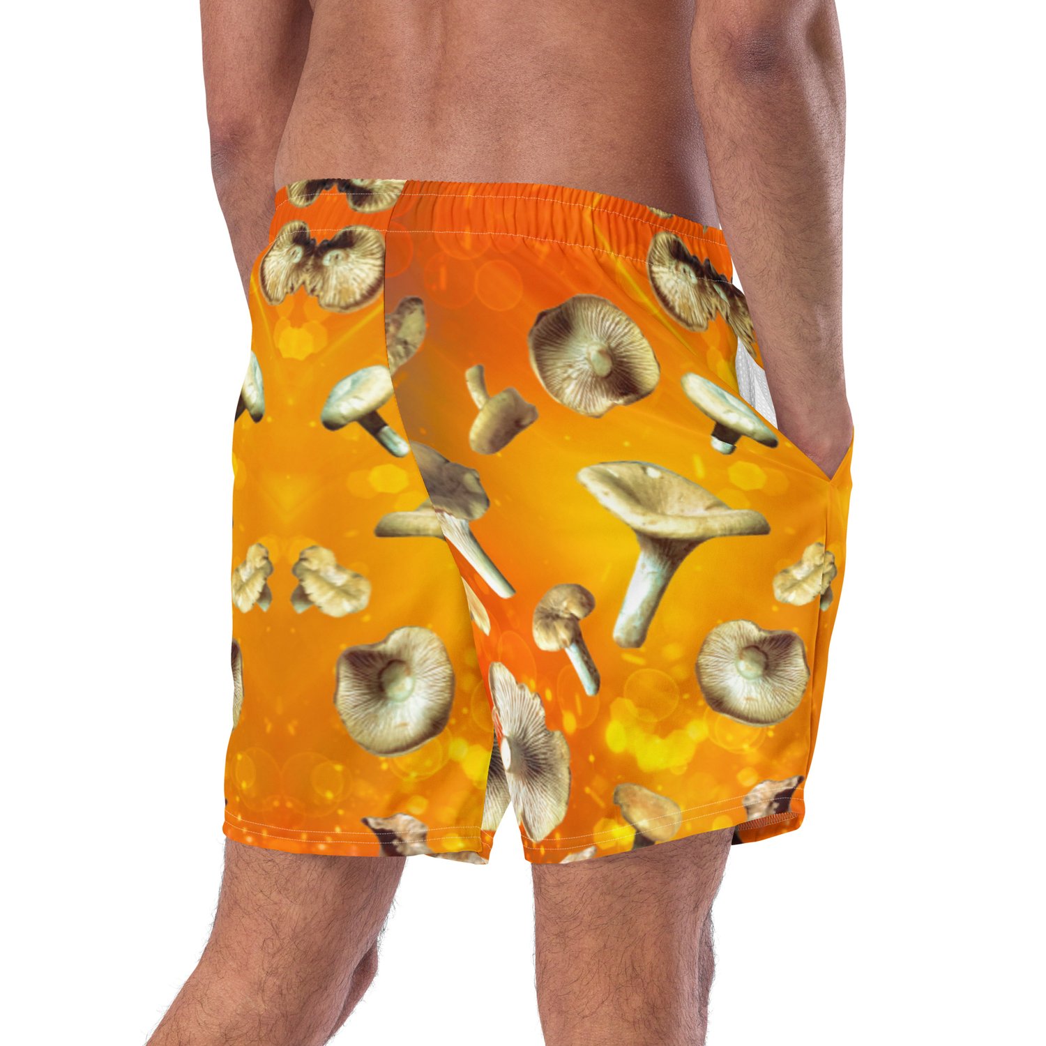 Image of Holy Shiitake there Really Chantrelles - All Over Print Eco Friendly Swim Trunks