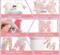 Image 2 of 8 Piece Tumbler Accessory Set | Butterfly Bows