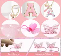 Image 3 of 8 Piece Tumbler Accessory Set | Butterfly Bows