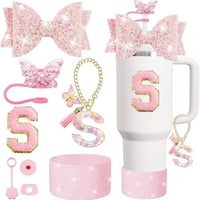 Image 21 of 8 Piece Tumbler Accessory Set | Butterfly Bows
