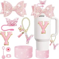 Image 24 of 8 Piece Tumbler Accessory Set | Butterfly Bows