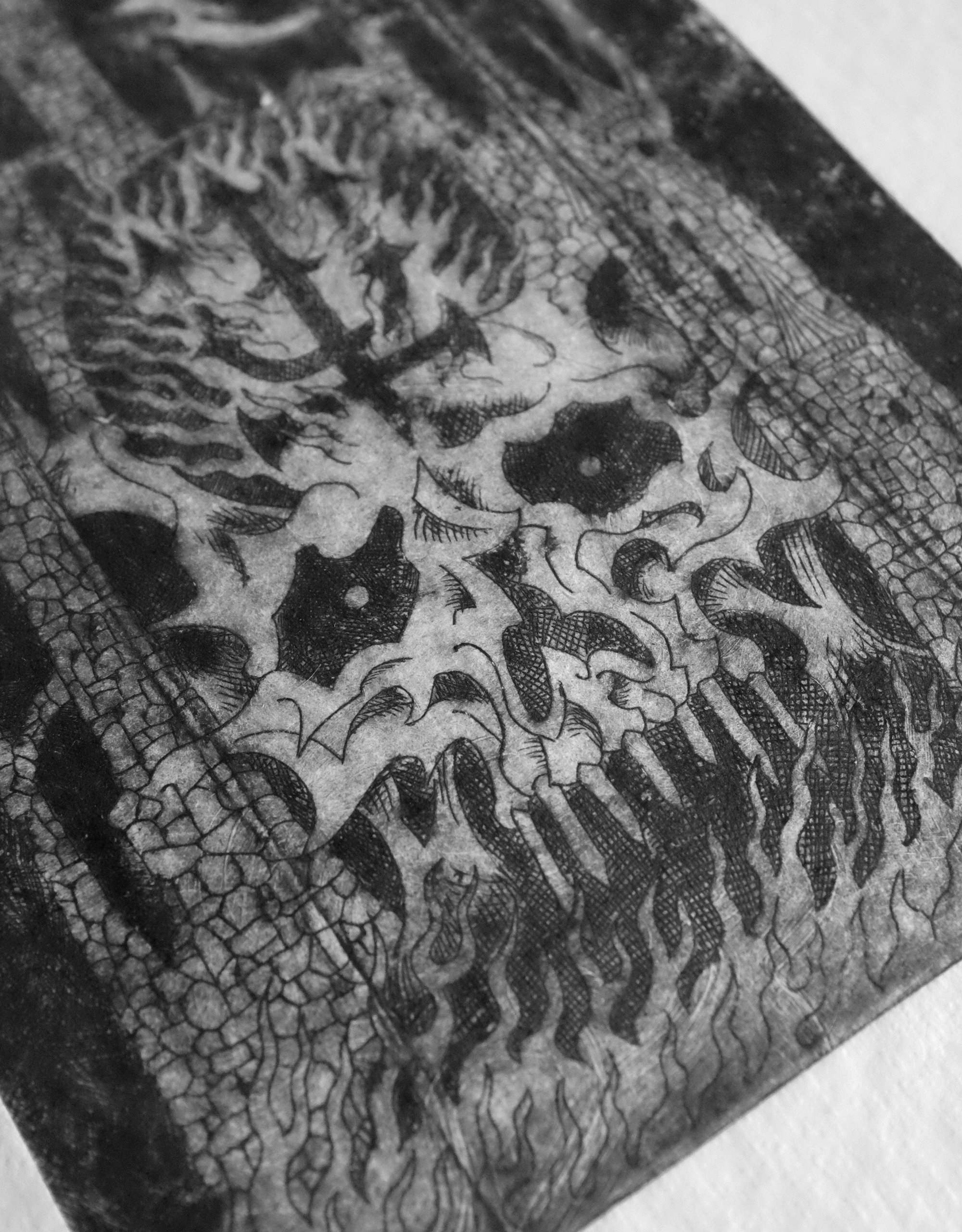 Image of CRÂNE CHÂTEAU DRYPOINT PRINT