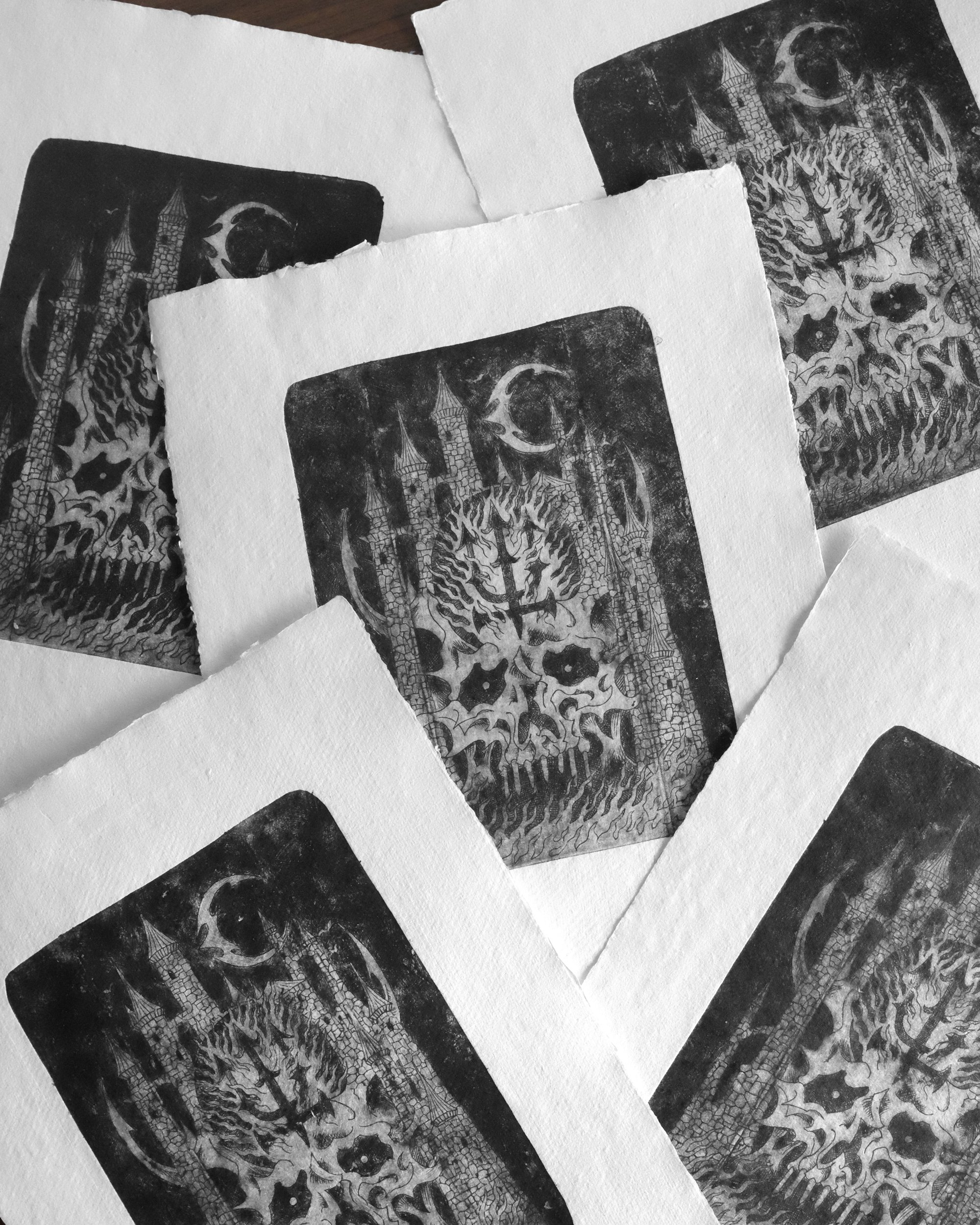 Image of CRÂNE CHÂTEAU DRYPOINT PRINT