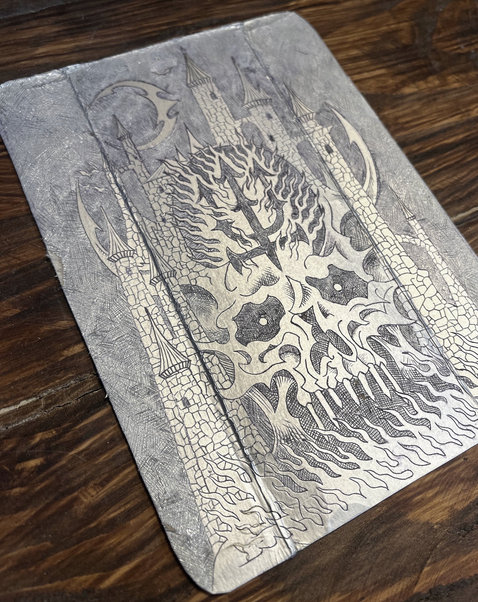 Image of CRÂNE CHÂTEAU DRYPOINT PRINT