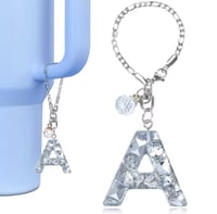 Image 1 of Clear Gem Letter Charm For Tumblers