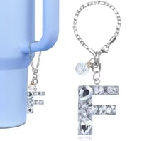 Image 6 of Clear Gem Letter Charm For Tumblers